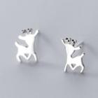 925 Sterling Silver Deer Earring 1 Pair - S925 Silver - One Size