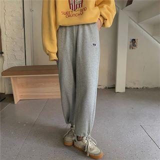 Gray Fleece-lined Cuff Sweatpants