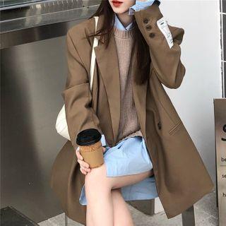 Plain Shirt / Knit Vest / Double-breasted Blazer