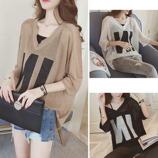 Set: V-neck Top + Camisole