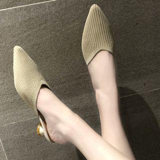 Knitted Low Heel Mules