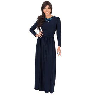 Long-sleeve A-line Maxi Dress