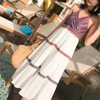 Sleeveless Printed Panel Sundress