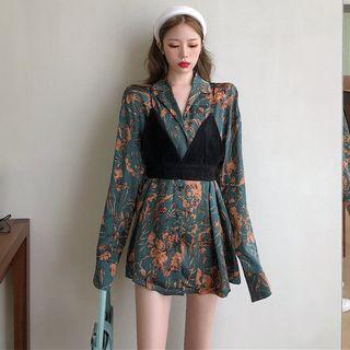 Printed Blouse / Sleeveless Cropped Top