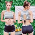 Stripe Drawstring Bikini