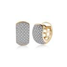 Sparkling Plated Champagne Gold Cubic Zirconia Earrings Champagne - One Size