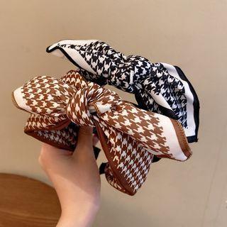 Houndstooth Bow Face Wash Headband