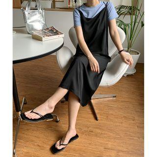 Strappy Plain H-line Midi Dress