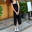 Midi Fitted Denim Jumper Dress