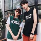 Couple Matching Sleeveless Lettering Top