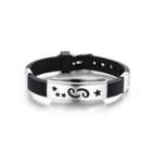 Simple Fashion Twelve Constellation Cancer Geometric 316l Stainless Steel Silicone Bracelet Silver - One Size