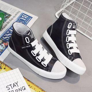 Velcro High-top Canvas Sneakers