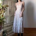 Halter Lace A-line Midi Dress