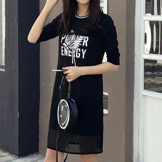 Printed Elbow Sleeve Dress