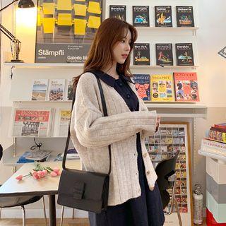 V-neck Ribbed Boxy Cardigan