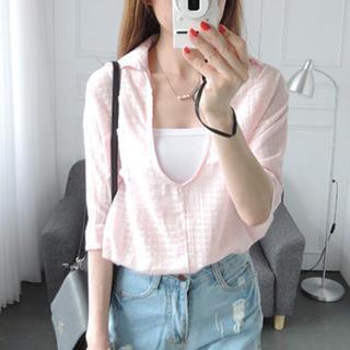 Check Loose-fit Blouse