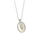 Rose Shell & Sterling Silver Pendant Necklace
