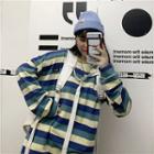 Striped Crewneck Long-sleeve Oversize Sweater