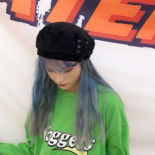 Lace Up Corduroy Beret Hat