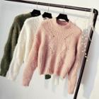 Cropped Pointelle Sweater