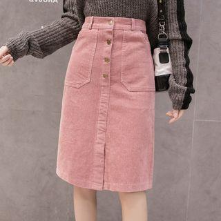 Corduroy Fitted Skirt