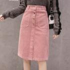 Corduroy Fitted Skirt