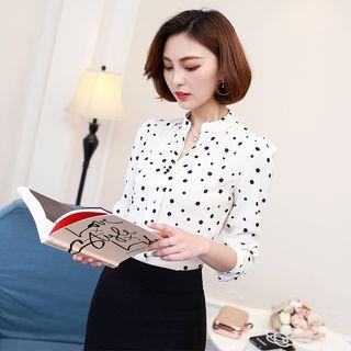 Dotted Split Neck Shirt