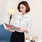 Dotted Split Neck Shirt