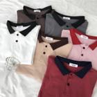 Color-block Loose-fit Short-sleeve Polo-shirt