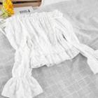 Long-sleeve Off Shoulder Blouse White - One Size