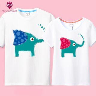 Couple Matching Elephant Short Sleeve T-shirt