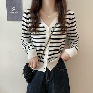 V-neck Long-sleeve Cardigan Top
