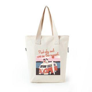 Car Print Canvas Tote Bag