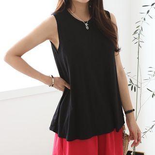 Sleeveless Flared Plain Top