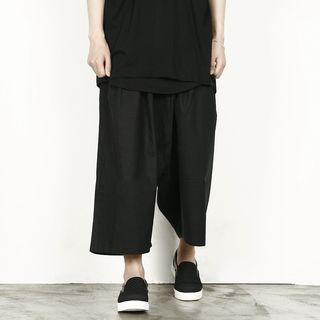Linen-blend Oversized Pants