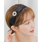 Buckled Ribbon Hair Band Black - One Size