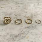 Irregular Stacking Ring Set (4 Pcs) Gold - One Size