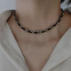 Leather Stainless Steel Choker