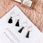 Non-matching Faux Pearl Tassel Hoop Earring