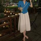 Short-sleeve Plain Blazer / Skirt