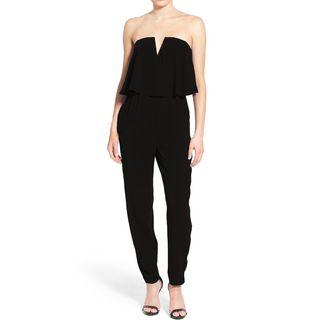 Strapless Ruffle Trim Jumpsuit