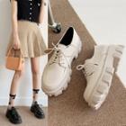 Plain Lace-up Platform Shoes