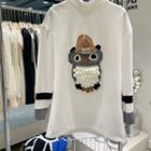 Long-sleeve Owl T-shirt White - One Size