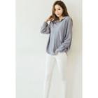 Collar-detail Open-placket Top