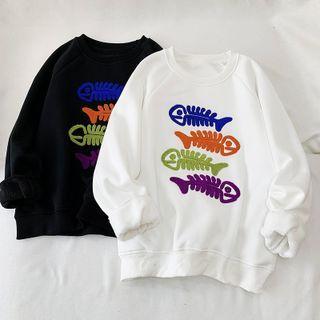 Fish Bone Embroidered Sweatshirt