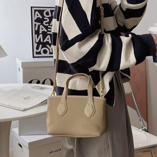 Genuine Leather Top Handle Crossbody Bag