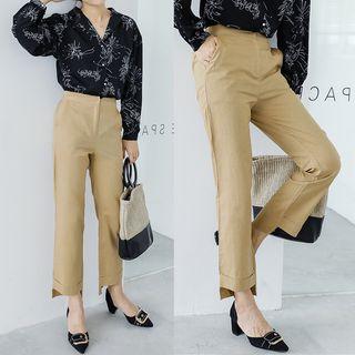 Asymmetric-hem Ankle Pants
