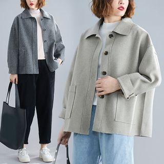 Plain Lapel Long-sleeve Jacket