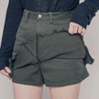 Cutout-hem Inset Shorts Mini Skirt
