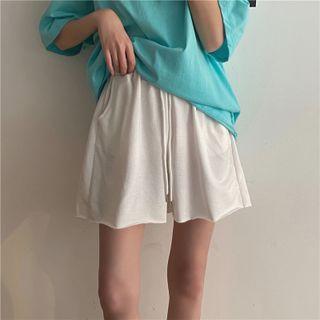 Drawstring Wid-leg Shorts